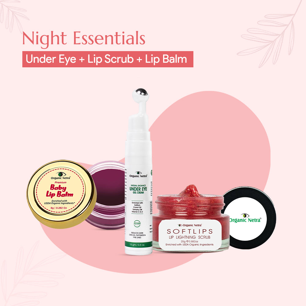 Night Essentials - Under Eye + Lip Scrub + Lip Balm