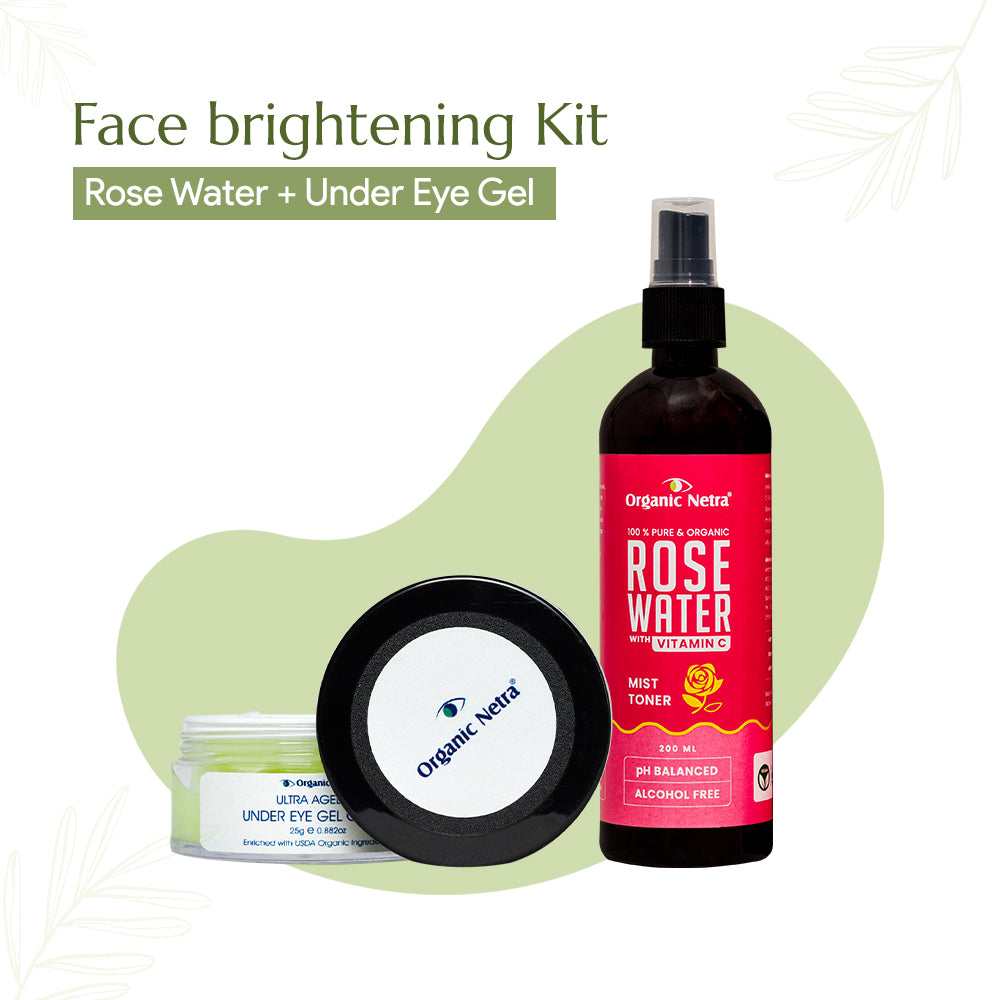Face brightening Kit - Rose Water + Under Eye Gel