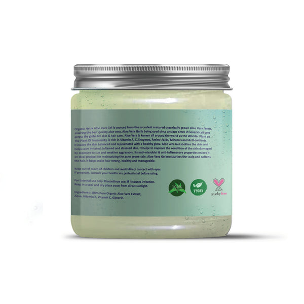 Organic Netra Pure Aloe Vera Gel for Face With Vitamin C & E
