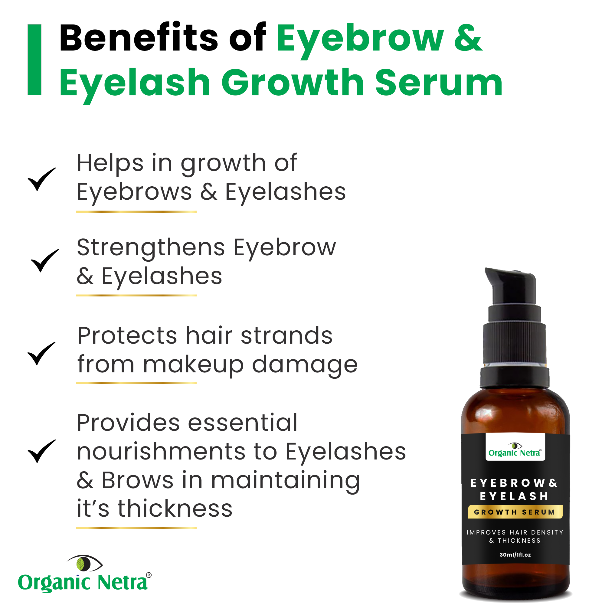 Buy Organic Netra Eyebrow Eyelash Growth Serum 30 ml